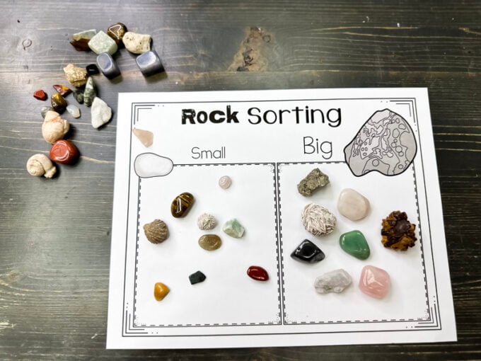 preschool rock sorting activity