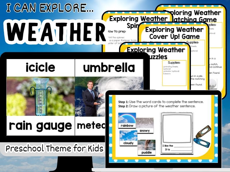 Playground Weather Guide.pdf Free Weather Playdough Mats (Preschool Weather Activity)