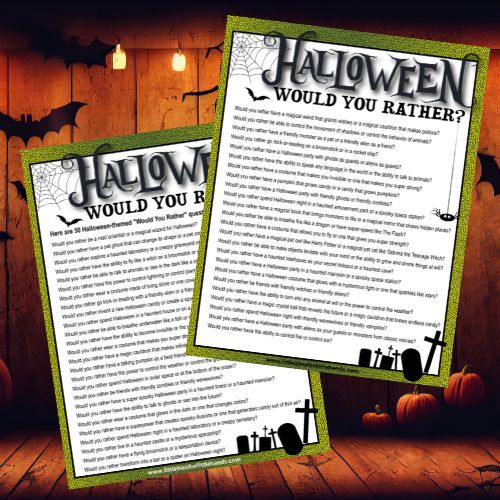 Halloween Would You Rather Questions {Free Printable} - Play Party