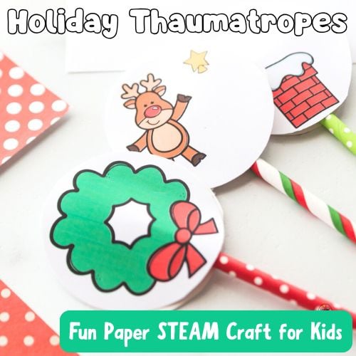Easy Christmas Thaumatrope Craft for Kids