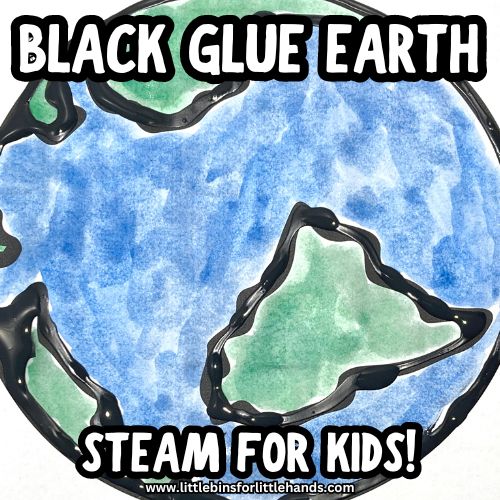 Black Glue Earth Art Project for Kids