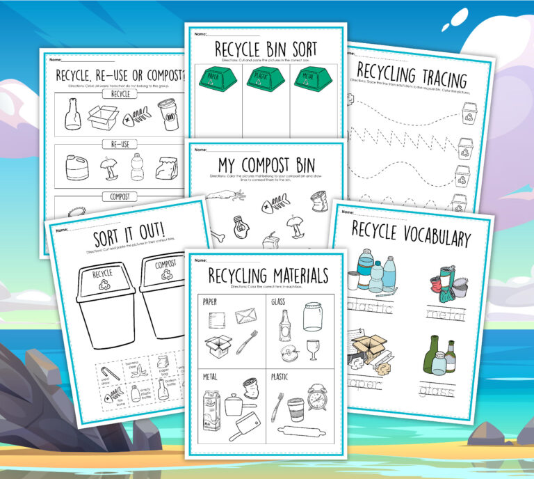 Recycling Activities for Kids (Free Printable)