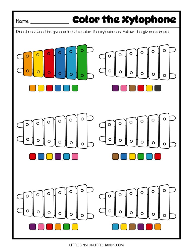 Free Printable Color Preschool Worksheets - Little Bins for Little Hands