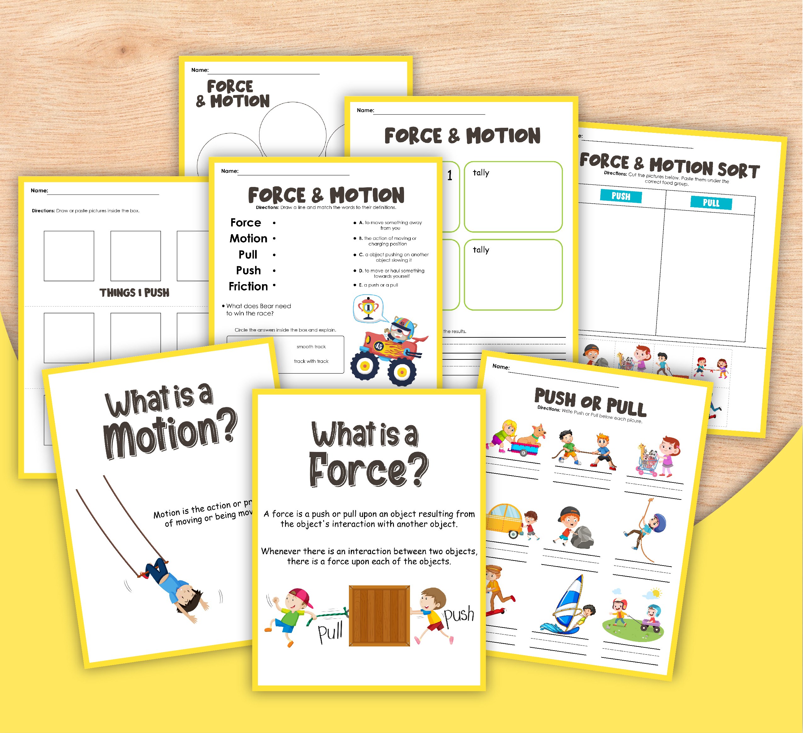 Force and Motion Activities for Kids (Worksheets & Experiments)