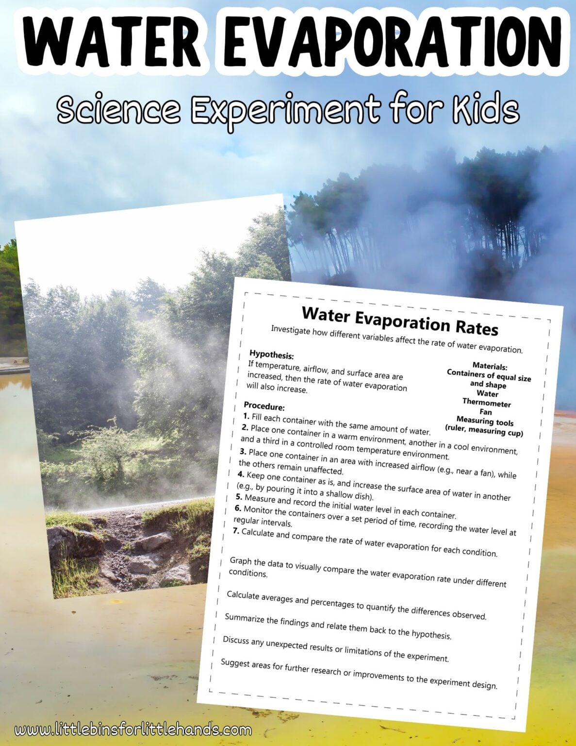 Water Evaporation Experiment - Little Bins for Little Hands
