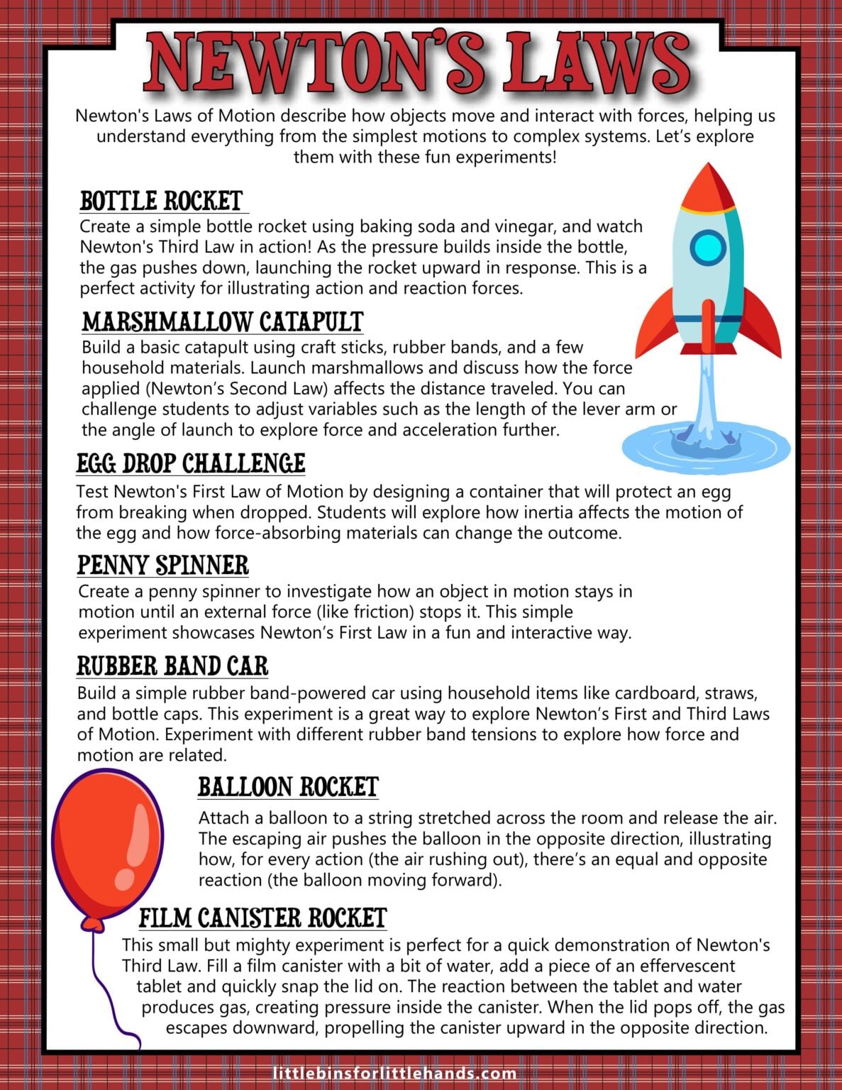 Newton's Laws Experiments for Kids