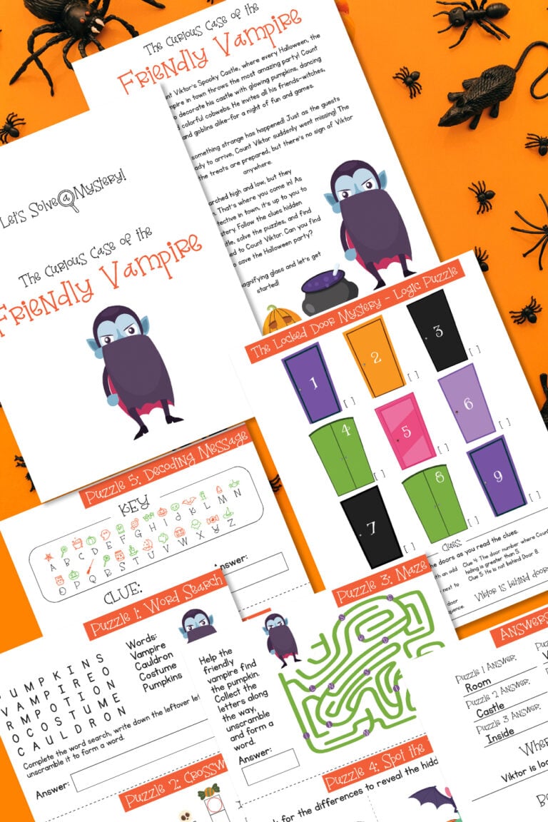 Halloween Mystery Game for Kids: The Case of the Friendly Vampire