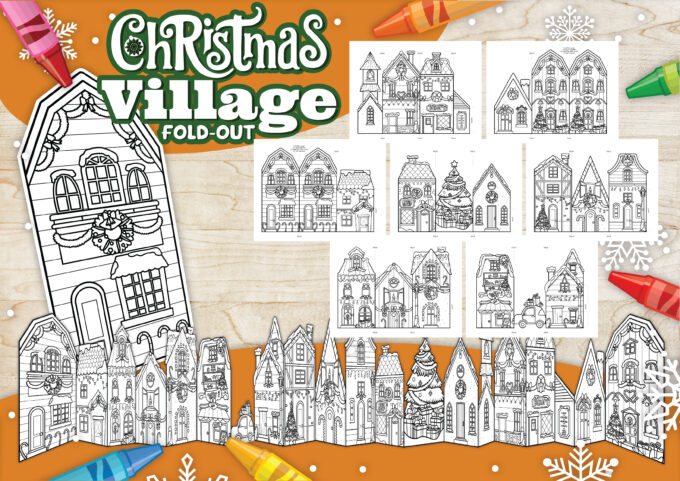 Printable Christmas Village for Kids (Free Fold-Out Template!) - Little Bins for Little Hands for Free Printable Christmas House Template