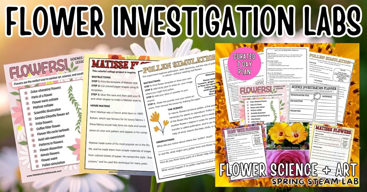7-Day Spring Flower Lesson Plan for Kids (Science + Art)