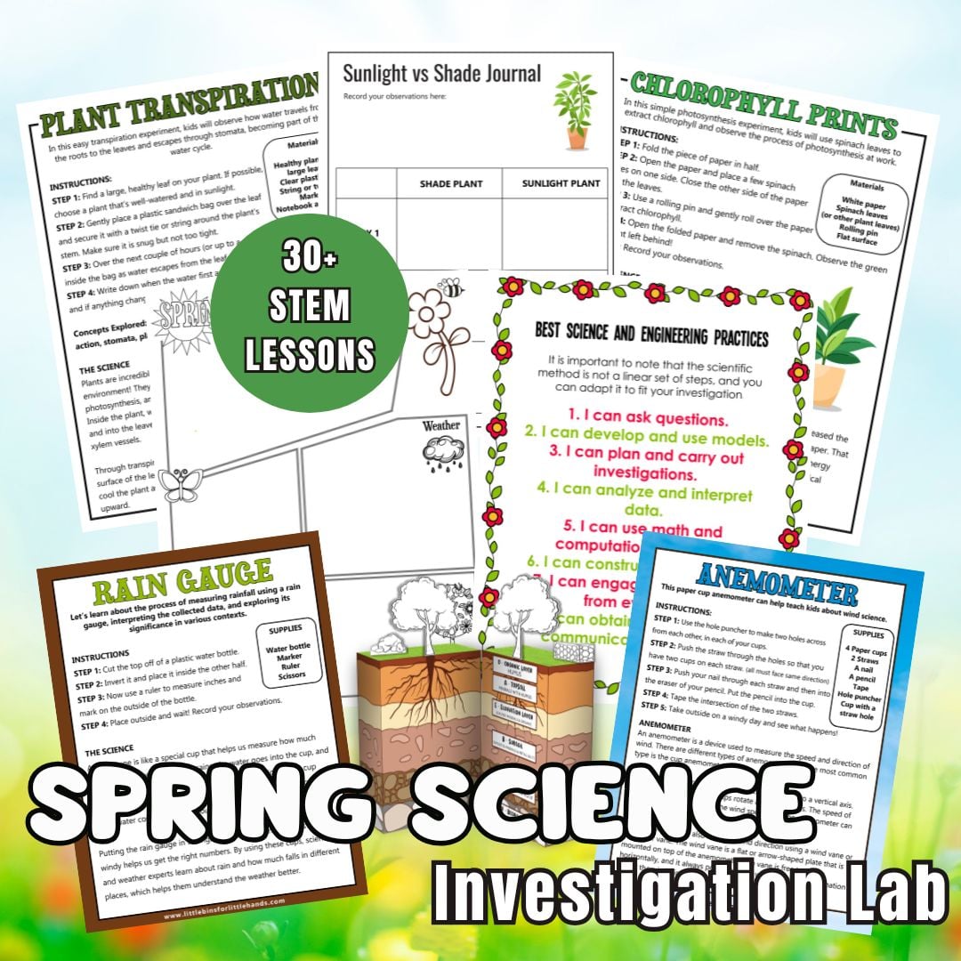 Spring Science Activities for Kids (Ready-to-Use Lessons & Printables)