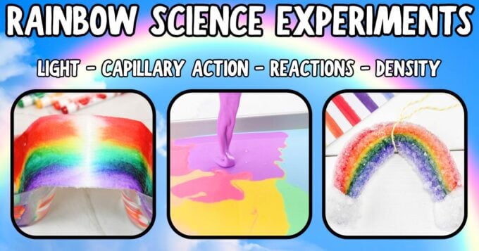 rainbow science experiments and STEM activities for kids