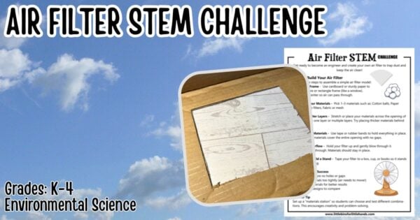 Air Filter STEM Challenge for Kids (Air Pollution Activity)