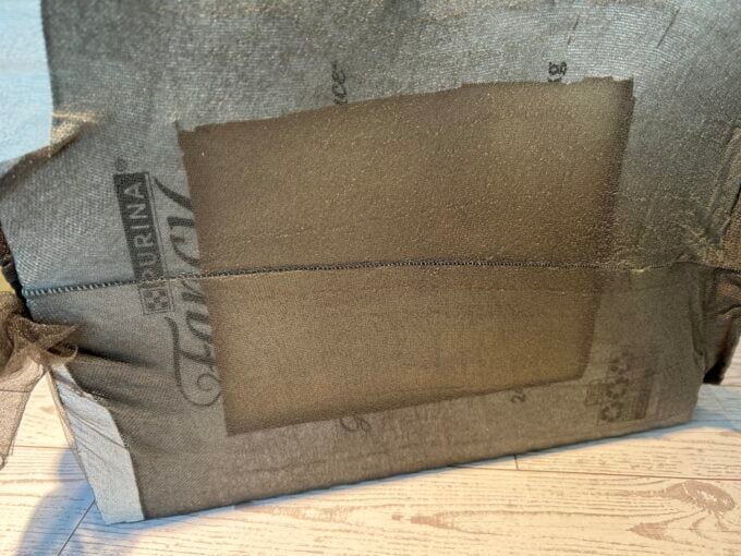 DIY air filter standing upright for testing