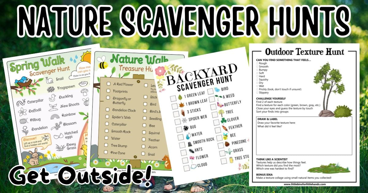 Use nature scavenger hunts for an engaging outside activity for kids