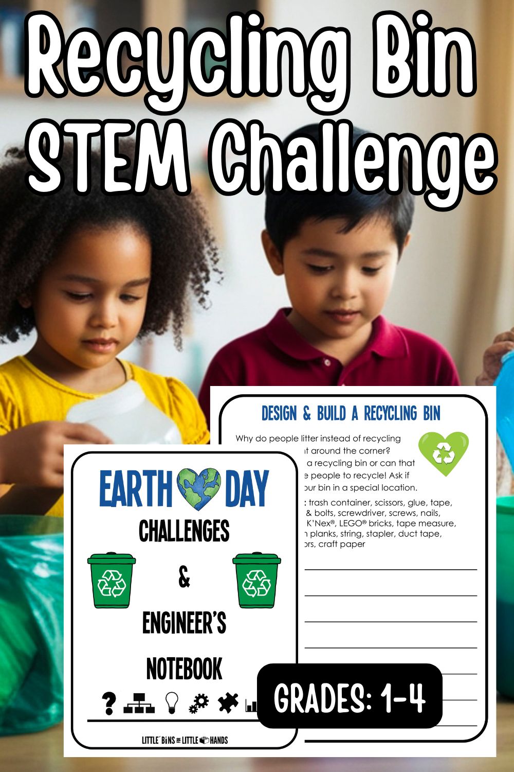 Recycling Bin STEM Challenge for Kids (Free Printable)