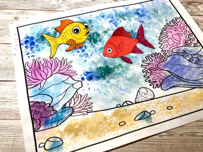 coral reef habitat art project for an ocean model