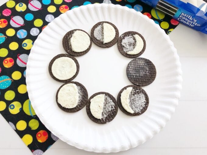 oreo moon phases model for an edible science snack
