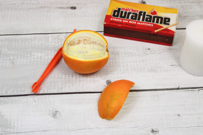 orange peel section for orange peel spark experiment