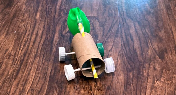 balloon car engineering activity for kids