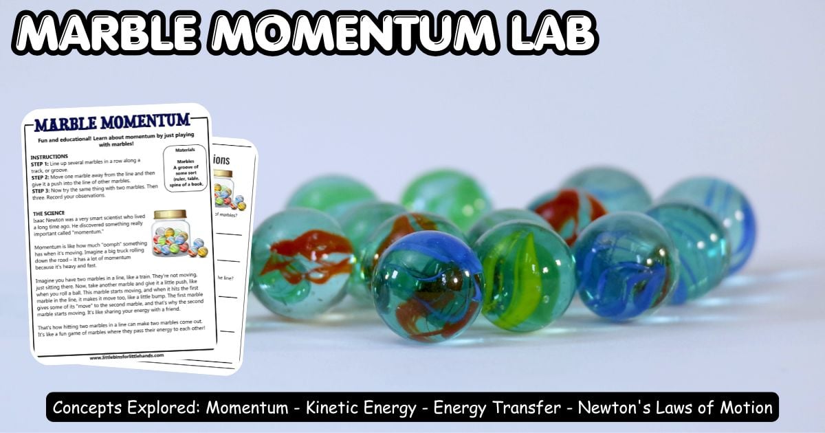 Marble momentum activity for kids
