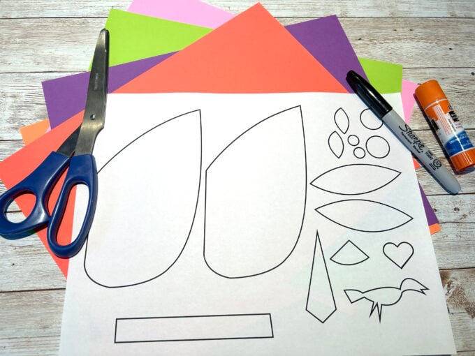 Cat and bird template for Paul Klee Art Project