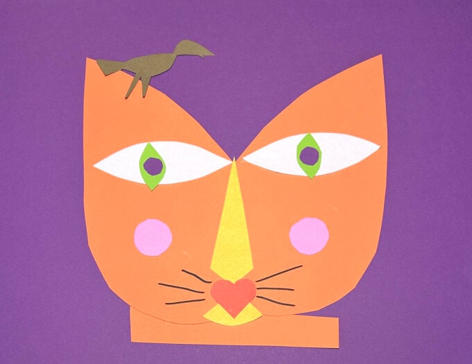 Paul Klee Cat and Bird Collage Art Project for Kids