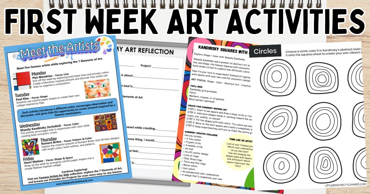 First Week of School Art Activities for Kids